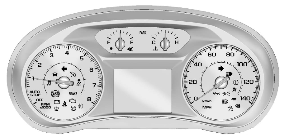 GMC Terrain. Instrument Cluster (Base and Midlevel)
