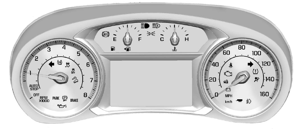 GMC Terrain. Instrument Cluster (Base and Midlevel)